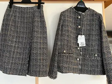 미사용 새상품 트위드 자켓과 스커트 셋업