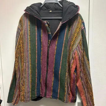 멀티 컬러 지퍼 후드티