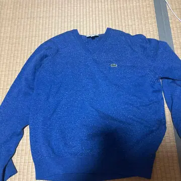 LACOSTE V넥 스웨터 블루 US XL