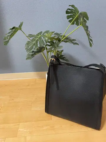 천연 가죽 경량 숄더 백 블랙 여성용