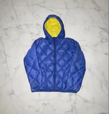 mont-bell 다운 자켓 리버서블 파랑/옐로우 컬러