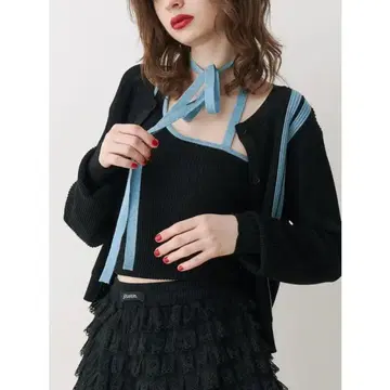 라메 라인 앙상블 니트 썸머 니트