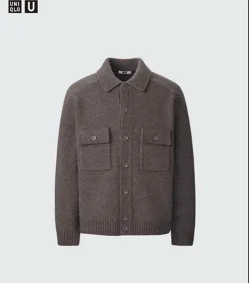 유니클로 U UNIQLO U 라무 니트 자켓 브라운 XL