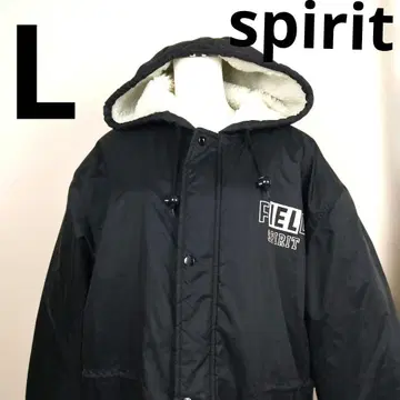 스피릿 spirit [ L ] 후드 보아 라이닝 롱 자켓 블랙 A18