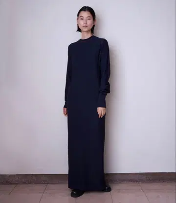 ENOF 롱 니트 드레스 네이비 L
