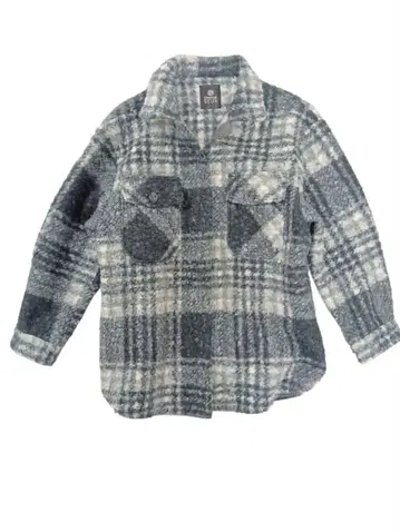 그레이 계열 체크 플리스 자켓