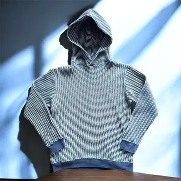 빈티지 와플 니트 후디 스웨터 포커즈