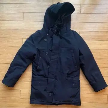 nano universe 블랙 다운 자켓 후드 부착