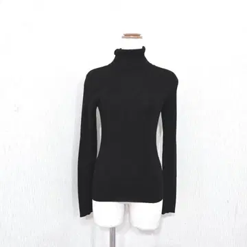 루시안 블랙 리브 터틀넥 니트 ( M ) 일본제 심플 노옴코어