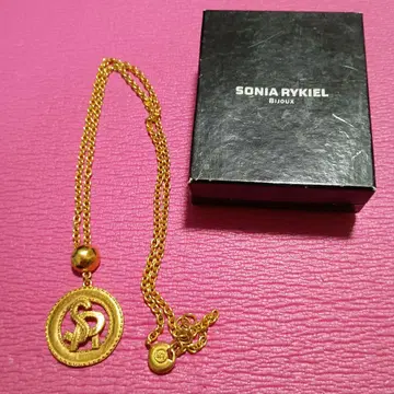 소니아 리키엘*골드 컬러 빅 사이즈 로고 목걸이
