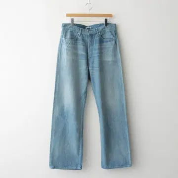 AURALEE SELVEDGE FADED LIGHT DENIM PANTS