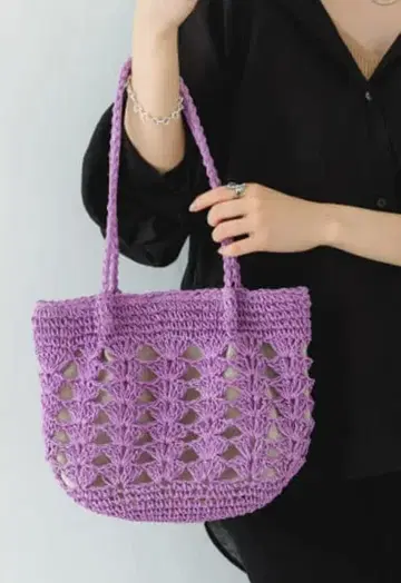 페이퍼 시스루 패턴 토트백 ( LILAC )