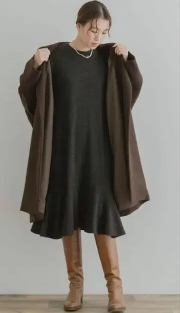 Urban Research Rosso 플레어 원피스 그레이 40