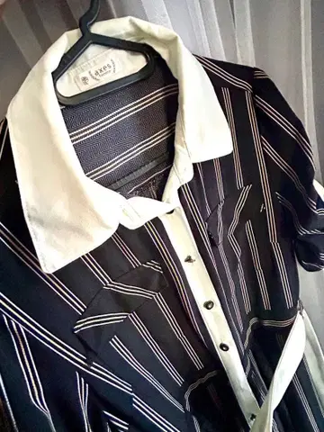 axes 스트라이프 셔츠 원피스 허리 벨트 포함