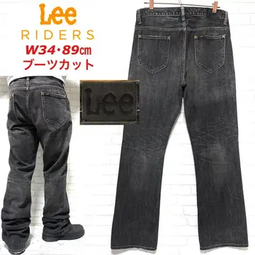 리 라이더스 부츠컷 플레어 데님 블랙 데님 소가죽 라벨