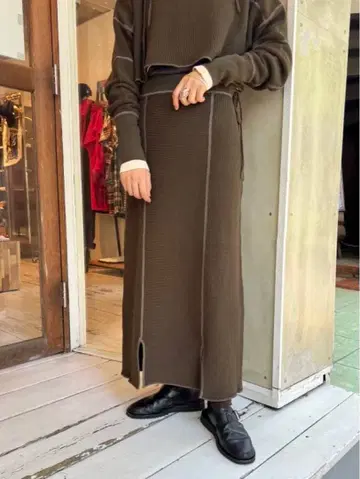 BEAMS BOY 밀리터리 니트 스커트