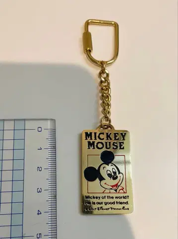 [레어템] 레트로 빈티지 미키마우스 골드 키링