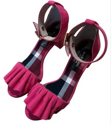 BLUE LABEL CRESTBRIDGE 핑크 프릴 리본 샌들