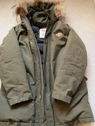 단톤 퍼 후드 다운 자켓 올리브