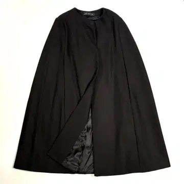 [ 컨디션 최상 ] ZARA WOMAN 케이프 코트 판초 롱 울 블랙 L