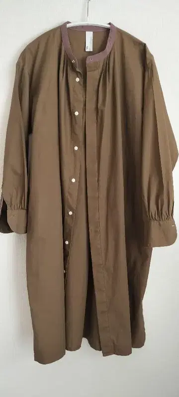 KELEN 와이드 실루엣 롱 셔츠 원피스 긴팔 노카라