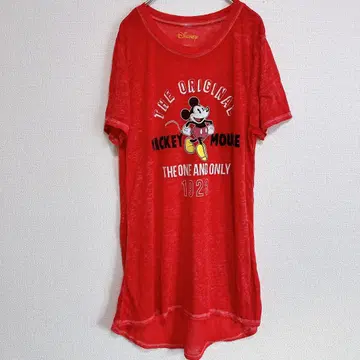 미키마우스 1928년 레드 T셔츠 비침 있음 [ M ] 빨간색 디즈니