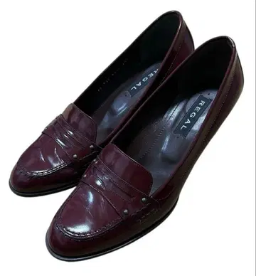 REGAL 로퍼 힐 펌프스 와인 레드 계열