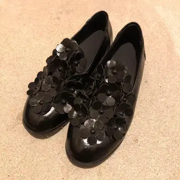 플라워 블랙 로퍼 꽃 모티브 신발 TOKYO BOPPER