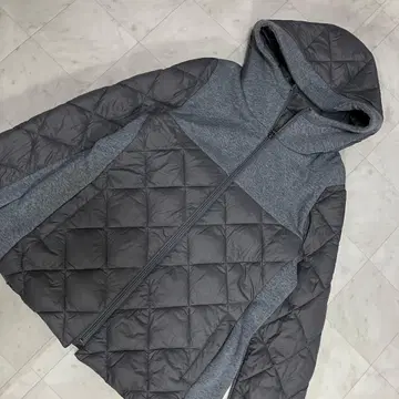 noa-ge 그레이 후드 부착 다운 자켓 L