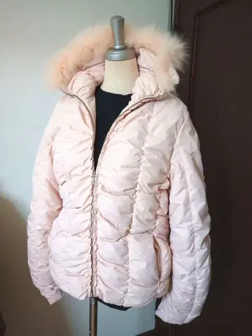 핑크색 충전솜 아우터 퍼 헤이세이 갸루