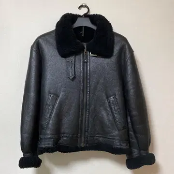 블랙 가죽 자켓 보아 카라 부착 S 사이즈