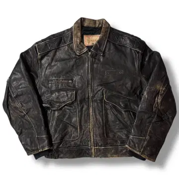 80s 차심 프랑스 유로 리 트레보 A-2 가죽 자켓 구제 의류