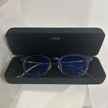 JINS 라운드 프레임 안경 그레이 컬러 [케이스 포함]