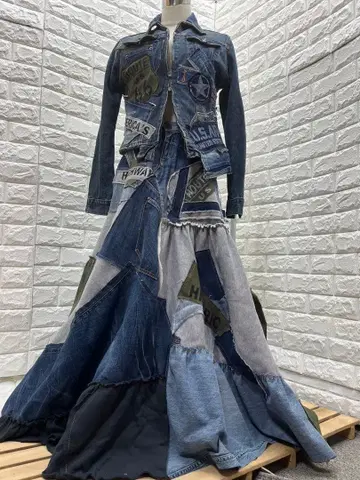 리메이크 데님 맨투맨 x 데님 셋업