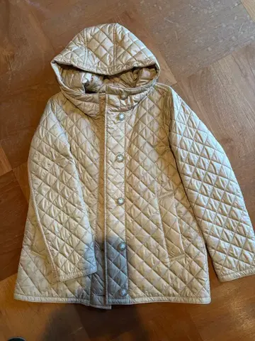 매킨토시 런던 베이지 퀼팅 자켓 후드 부착 코트