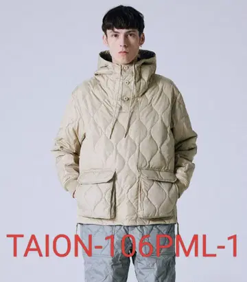 TAION 밀리터리 다운 후디 CREAM L 사이즈