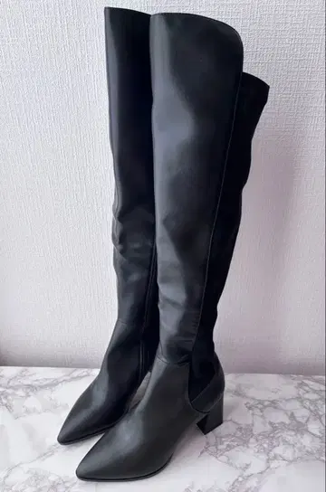 블랙 롱 부츠 스틸레토