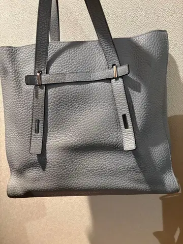 FURLA 토트백 가죽 A4 수납 가능 블루 그레이