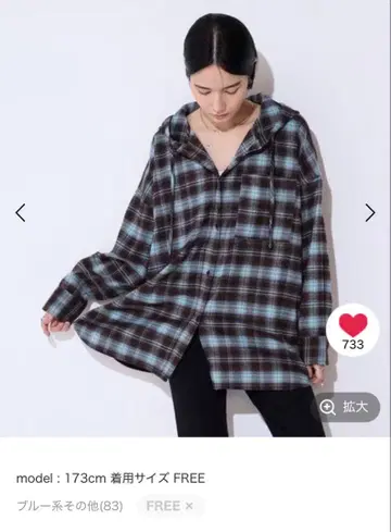 지나시스 JEANASIS 체크 BIG 후디 미개봉