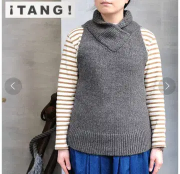 TANG 에코 하이랜드 울 니트 베스트 그레이