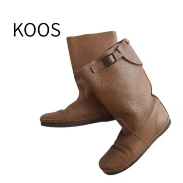 KOOS 코스 가죽 천연 가죽 미들 부츠 브라운 카멜 38