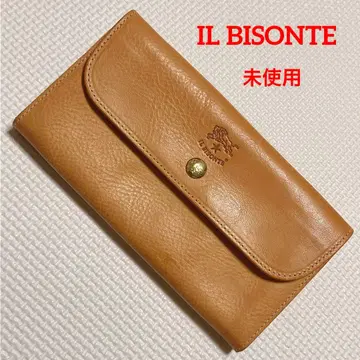 미사용 IL BISONTE 일비종떼 가죽 플랩 장지갑 누메