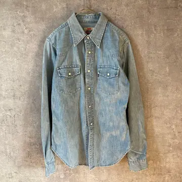 90s Levi's 데님 셔츠 긴팔 M 사이즈 여성용 펄 버튼