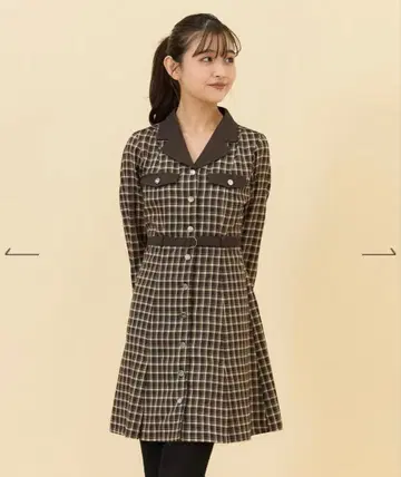 체크 바이컬러 미니 셔츠 원피스