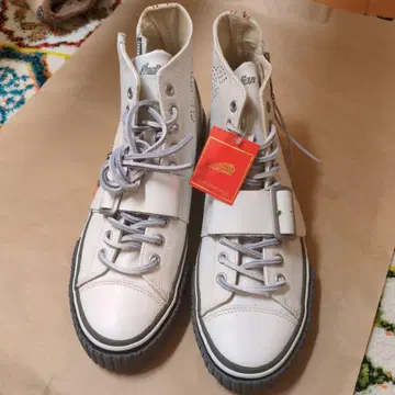 [ 미사용 ] Indianshoes 하이컷 스니커즈 화이트 27cm 지퍼