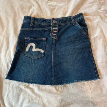 EVISU 아카이브 데님 스커트 Y2K 헤이세이 갸루