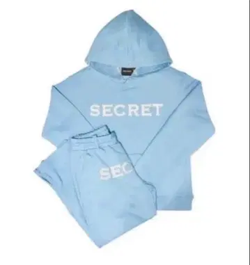 SECRET 스카이블루 후드티와 팬츠 세트