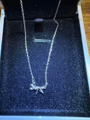 리본 모티브 목걸이 실버925