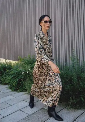 ZARA ZW COLLECTION 플라워 프린트 원피스 XS