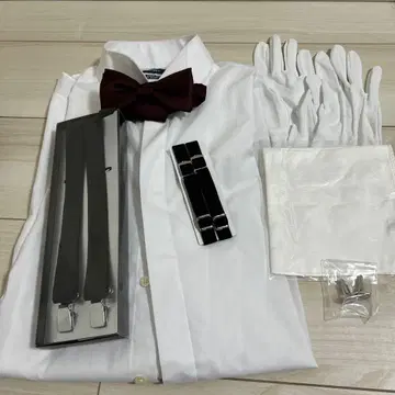 턱시도 세트 화이트 셔츠 (L86) 버건디 보타이 잡화 포함